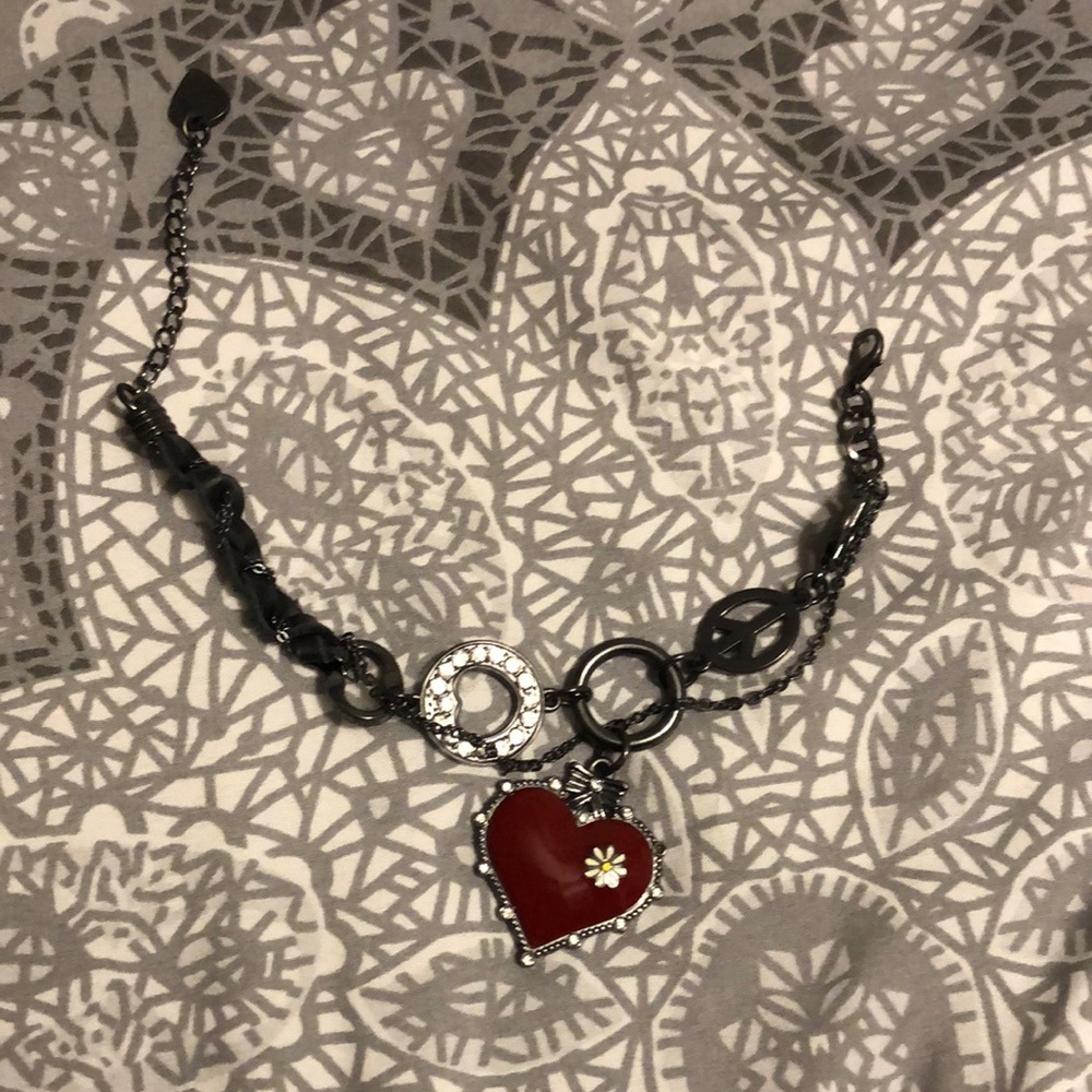 Hard Rock peace and heart bracelet